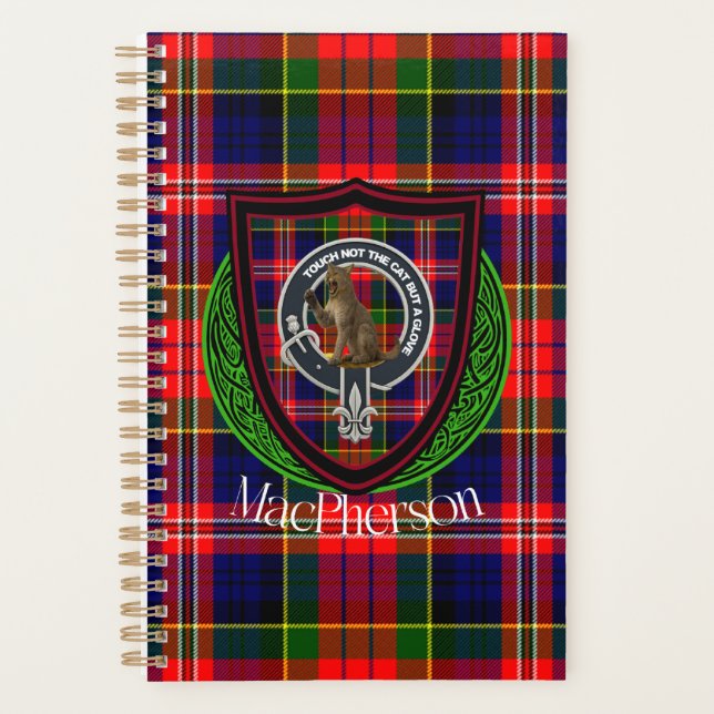 Agenda Tartan e Brasão do Clã Escocês MacPherson (Frente)