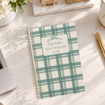 Tartan Xadrez Verde Sage Creme Laço Novo Capítulo