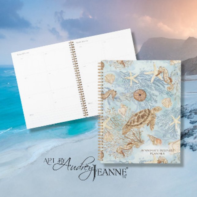 Agenda Tartaruga-do-mar Aquarelas-do-mar Azul (Criador carregado)