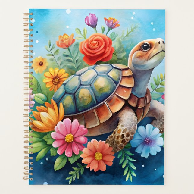 Agenda Tartaruga Floral (Frente)