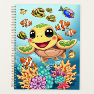 Agenda Tartaruga Marinha Bebê Feliz e Fofa Personagem