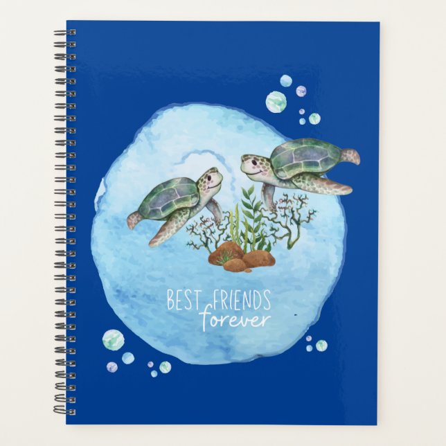 Agenda Tartarugas marinhas BFF - Presentes personalizados (Frente)