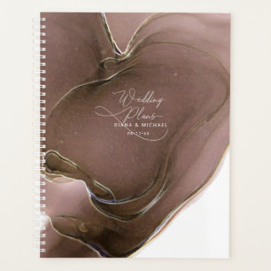 Agenda Taupe de Casamento de Fluxo de Tinta ID762