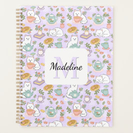 Agenda Tea & Bookish Cats Spiral Planner