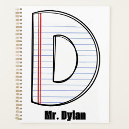 Agenda Teacher Planner – Notebook Paper Initial