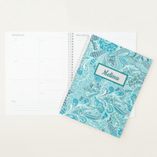 Agenda Teal Blue Paisley