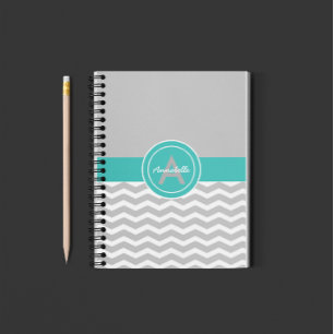 Agenda Teal Chevron cinza