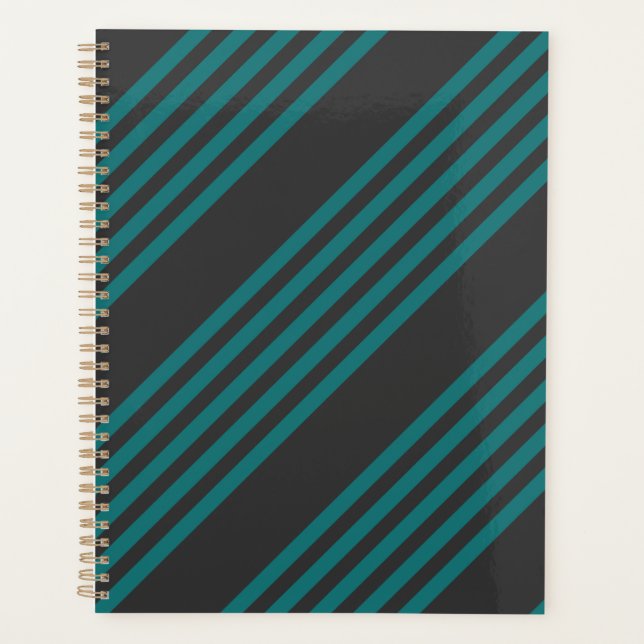 Agenda Teal e carvão cinco estilos (Frente)