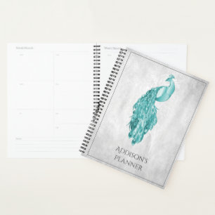 Agenda Teal Elegant Peacock Planner