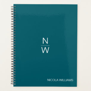 Agenda Teal Escuro Simples e Moderno Profissional