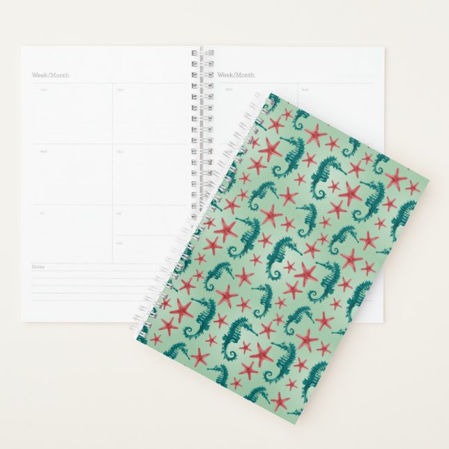 Agenda Teal Seacavalo Pattern (Exibição)
