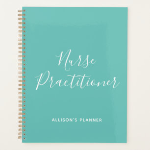 Agenda Teal White Script de Especialista em Enfermeira Pe