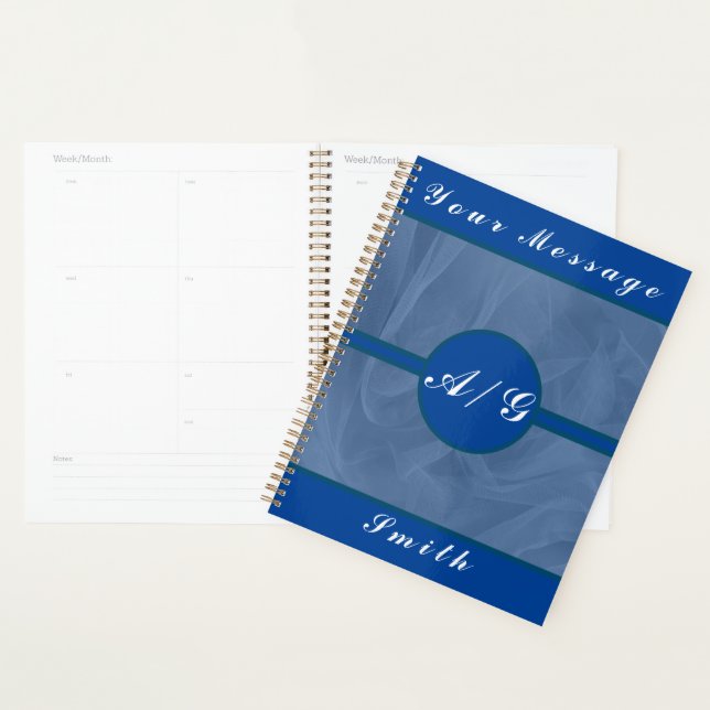 Agenda Tecido azul texturizado - Qualquer cor (Exibição)