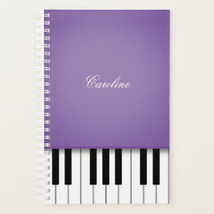 Agenda Teclado Piano Roxo Música Personalizada