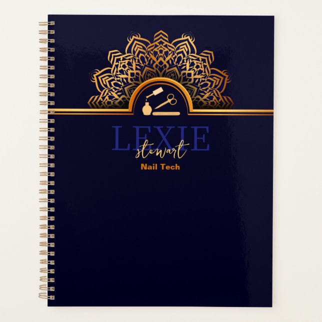 Agenda Técnica de Unhas Elegante e Sofisticada (Frente)