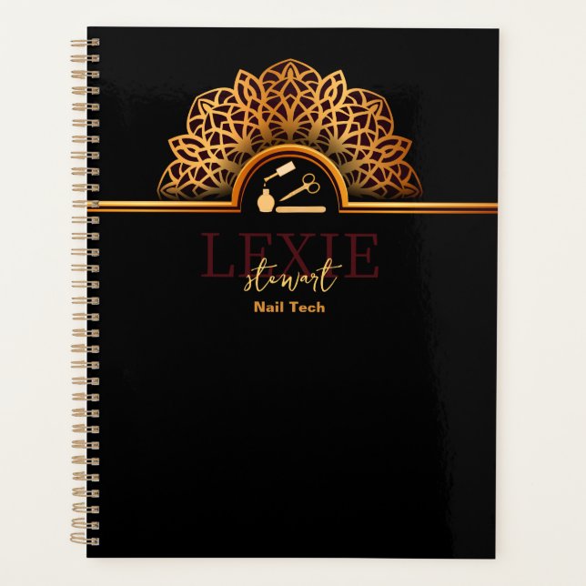 Agenda Técnica de Unhas Elegante e Sofisticada (Frente)