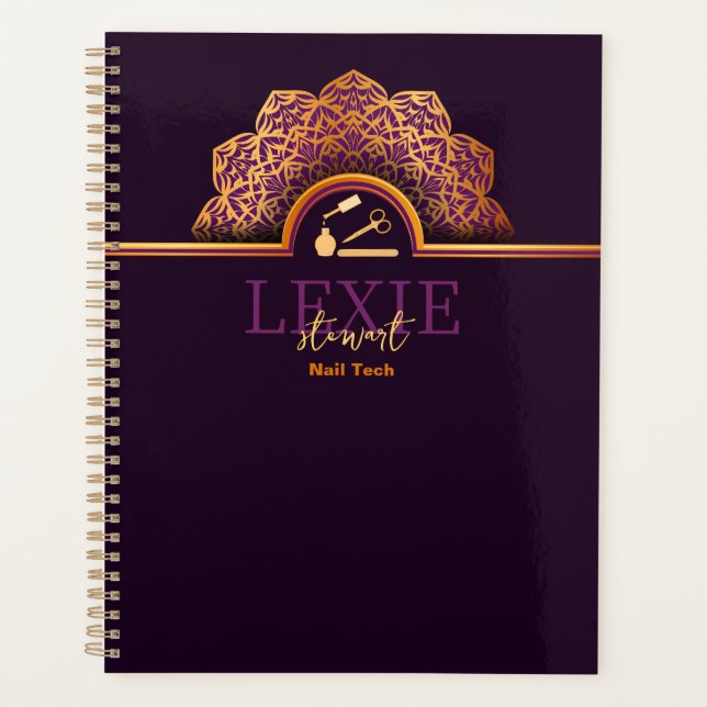 Agenda Técnica de Unhas Elegante e Sofisticada (Frente)