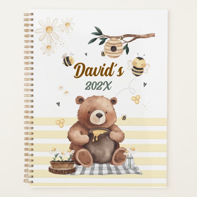 Agenda Teddy bear cute school planner with honey pot (Frente)