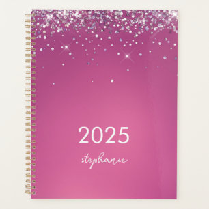 Agenda Tela Cor-de-Rosa Moderna Personalizada Fuchsia 202