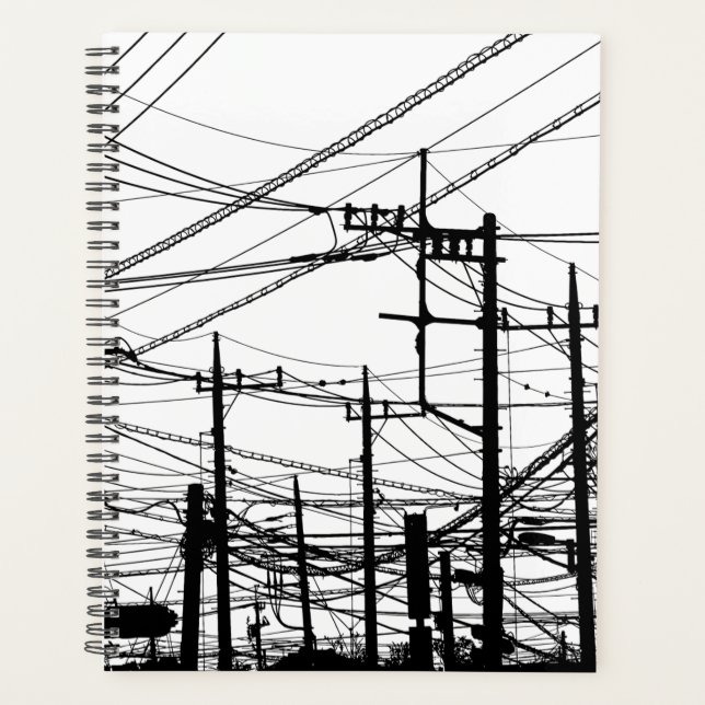 Agenda Telefone Antigo e Linhas de Energia (Frente)
