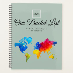 Agenda Tema do Mapa do Viagem Mundial da LISTA de BALDES 