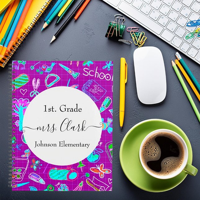 Agenda tema escolar personalizado professor lição (Criador carregado)