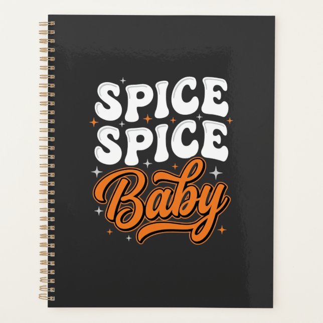Agenda Temática de Halloween Bebê Spice Retro Tipografia  (Frente)