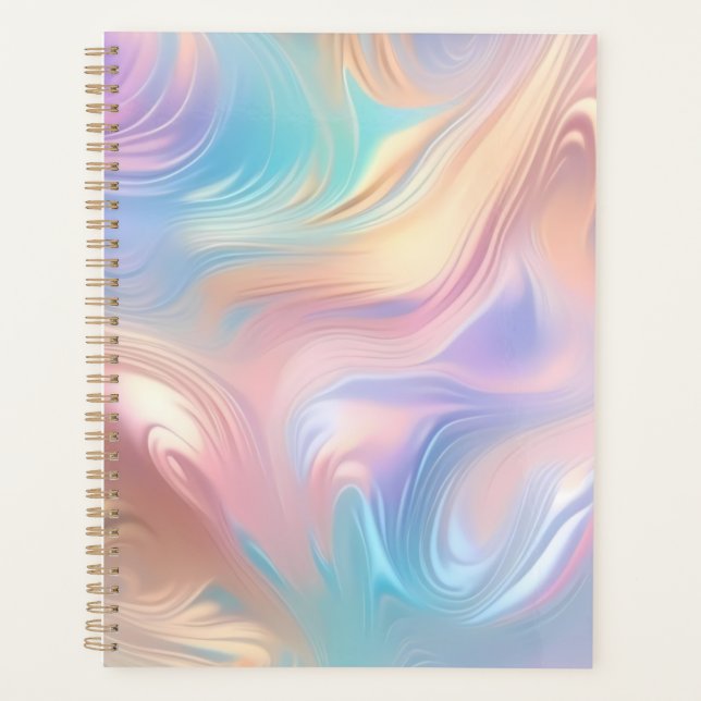 Agenda Tendência pastel cor-de-rosa abstrato azul (Frente)