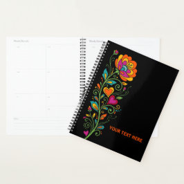 Agenda Tendrils de Flor Poderosa Retro Borda 19 + seu tex