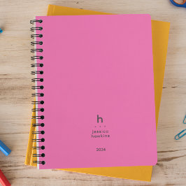 Agenda Tendy Hot Pink Modern Monograma Semanal