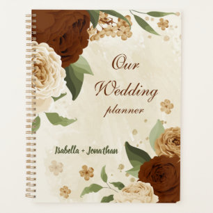 Agenda terra cota tom floral casamento