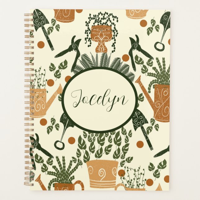 Agenda Terra Terracotta e Planta Verde: Garden Lover's (Frente)