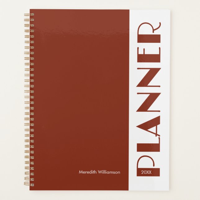 Agenda Terracota Listra Retrô Personalizada  (Frente)