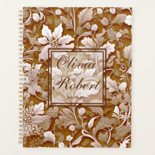 Agenda Terracotta Laranja Queimada Botânico Moderno Boho