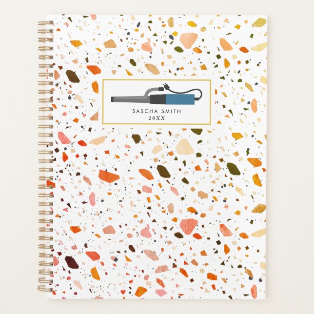 Agenda Terrazzo Curling Iron Cosmetologista Salon Hair (Frente)