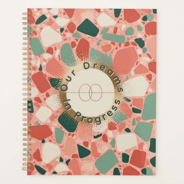 Agenda Terrazzo & Gold Wedding | Modern & Fun Celebration (Frente)