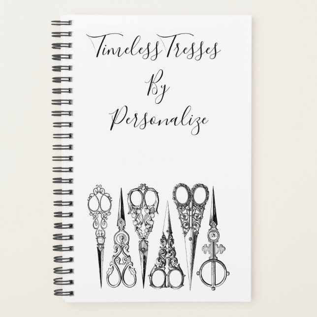 Agenda Tesoura vitoriana de cabeleireiro elegante (Frente)