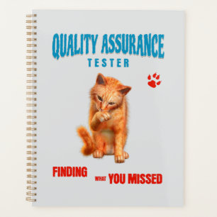 Agenda Testador de QA Humor de Gato