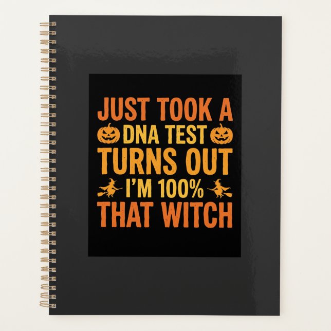 Agenda Teste de DNA de Bruxa de Halloween Design Divertid (Frente)