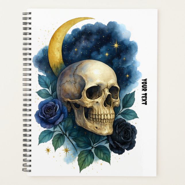 Agenda Testemunha Ética Gótica Floral de Halloween Creepy (Frente)