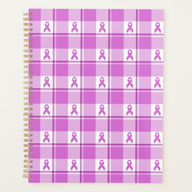Agenda Testicular Cancer Awareness Plaid Purple Ribbon (Frente)