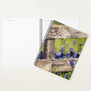 Agenda Texas Bluebonnets Em Torno De Uma Cerca De Um Paí