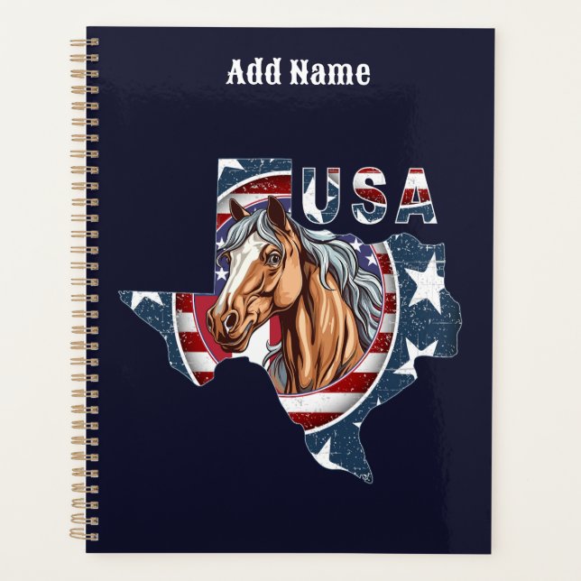 Agenda Texas State Outline USA Horse (Frente)