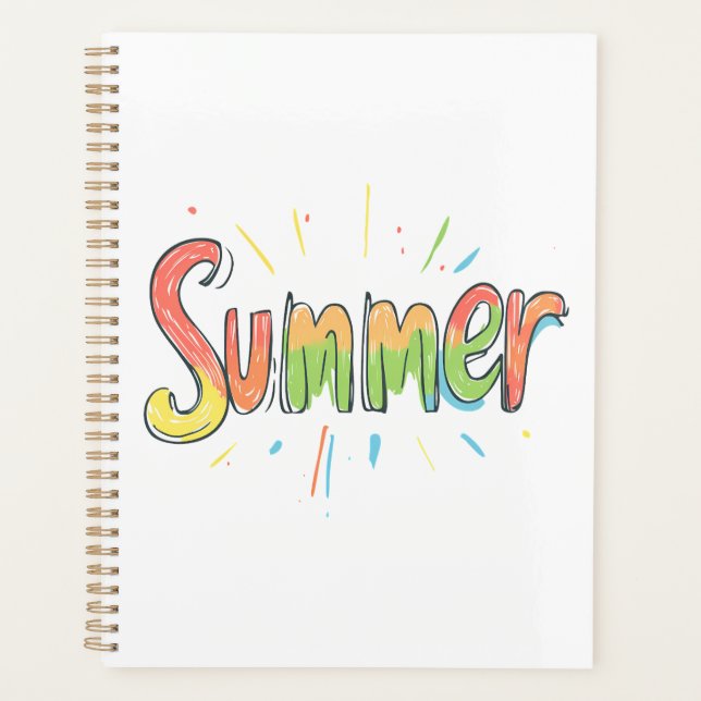Agenda Texto Colorido de Verão (Frente)