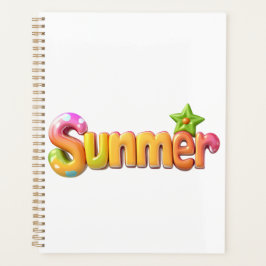Agenda Texto Colorido de Verão com Estrela
