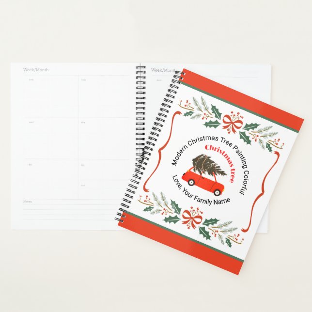 Agenda Texto de Natal Personalizado Design de Feriado (Exibição)