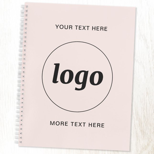 Agenda Texto do logotipo simples cor-de-rosa (Logo custom text business promotional planner)