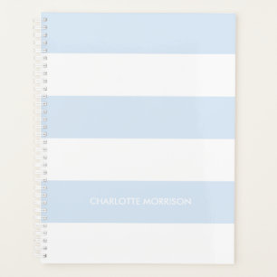 Agenda Texto do nome personalizado de listras brancas cla