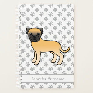 Agenda Texto e Cão de Animação de Cuecas com Bullmastiff