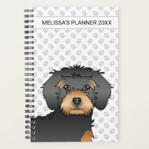 Agenda Texto e Cão Mini Goldendoodle Preto E Tano